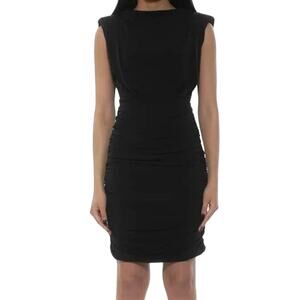Alexia Admor dress Chantria draped sleeveless minidress black Large L